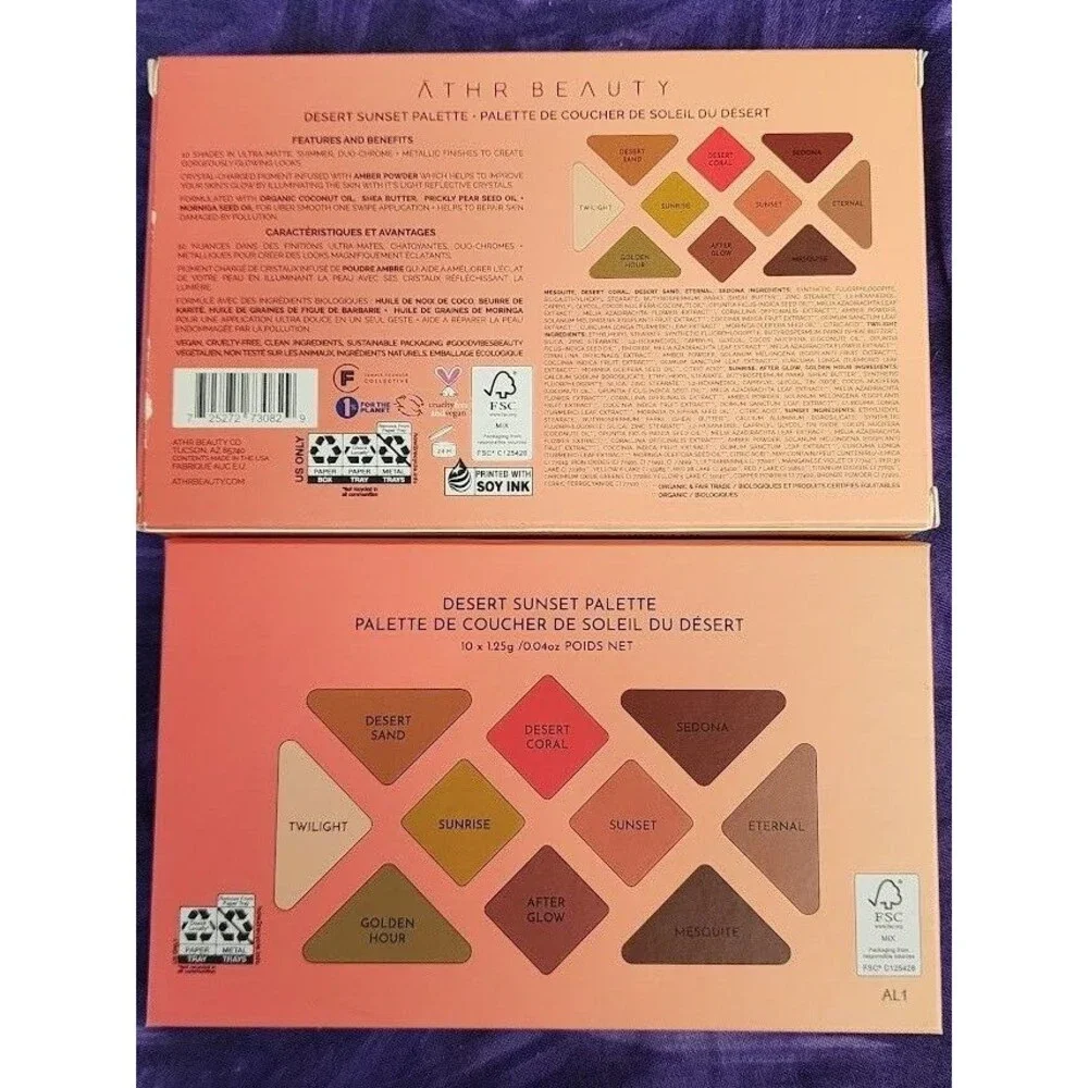 ATHR BEAUTY Desert Sunset Palette 10 Pan Color Eyeshadow Pressed Powder Shades